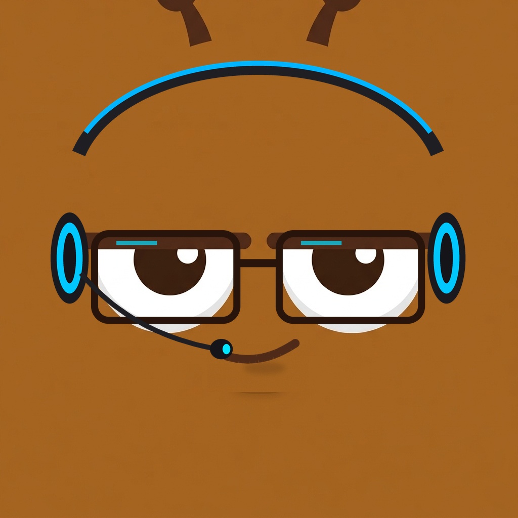 Sr. Barato com headset e óculos